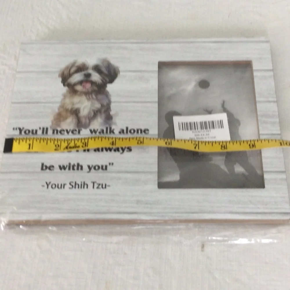 Shih Tzu Inspirational Picture Frame - White & Gray